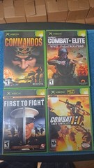 4 Game Xbox lot: Commandos 2 Combat Elite, First to Fight, Combat Taskforce 121
