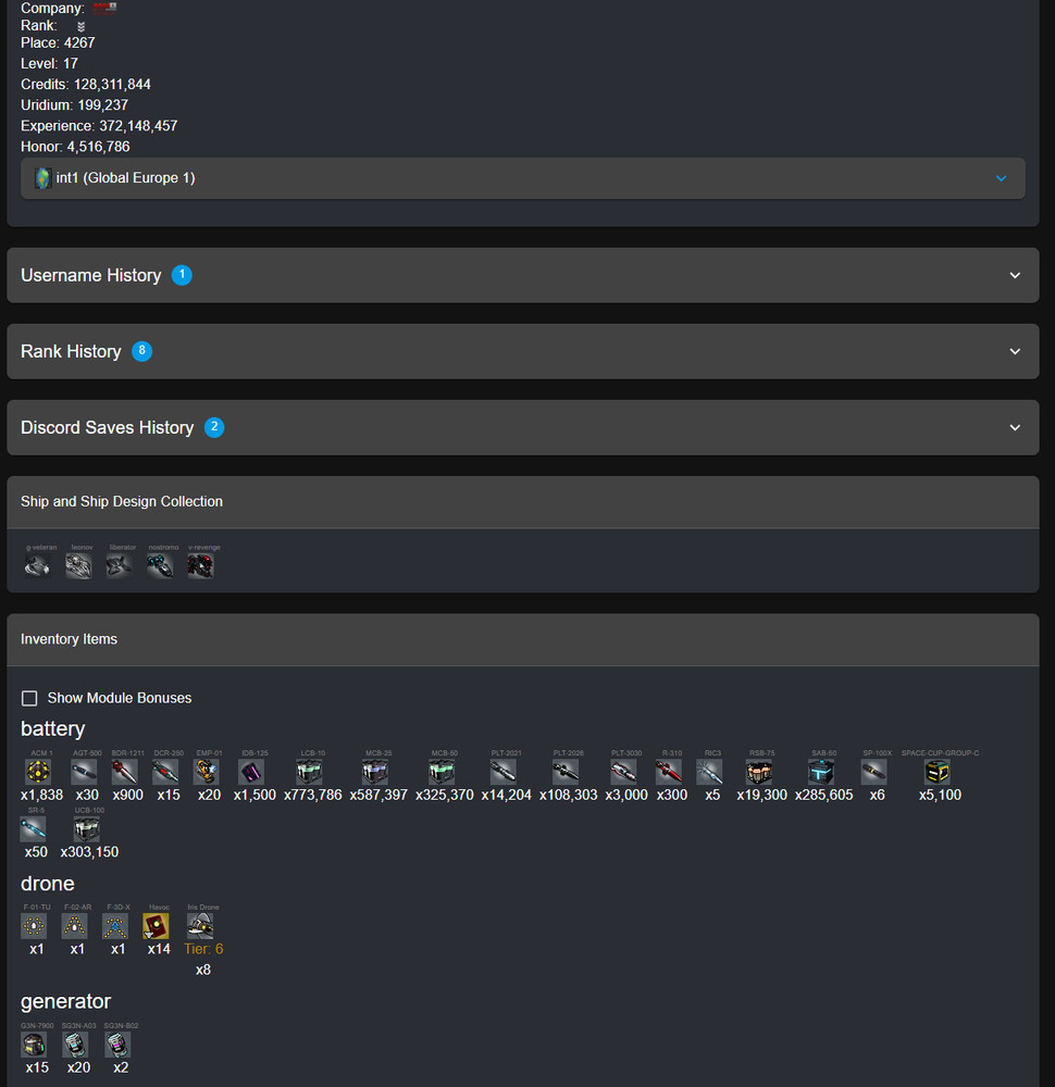 Dark Orbit| Global Europe 1 – TR payment| 10Havoc| 10 Prometheus| XT10 modules/9