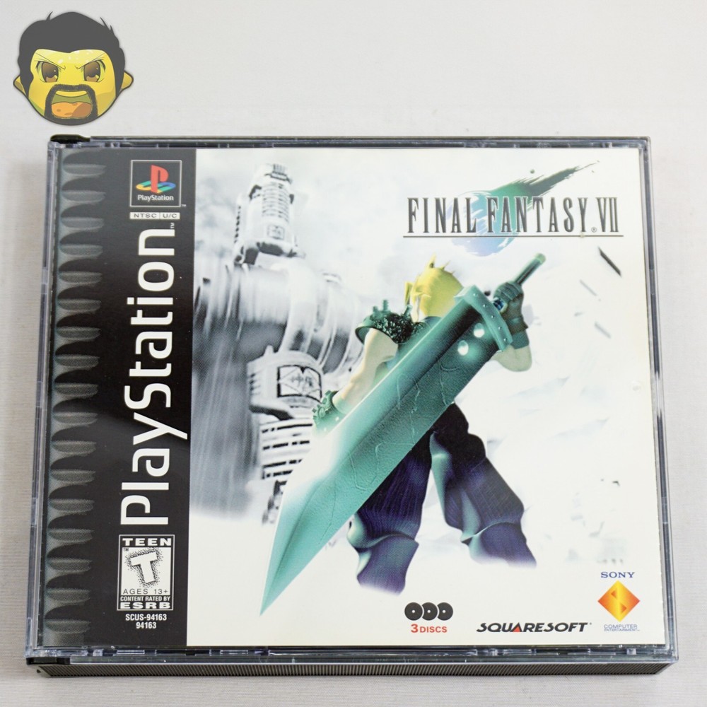 Final Fantasy 7 VII PS1 CIB Black Label Sony PlayStation 1 1997 Complete Manual