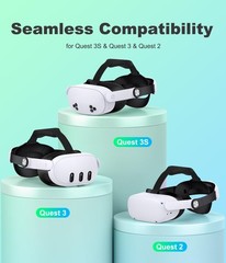 Head Strap for Meta Quest 3S/Quest 3/Quest 2, Adjustable Elite Strap for Enha…