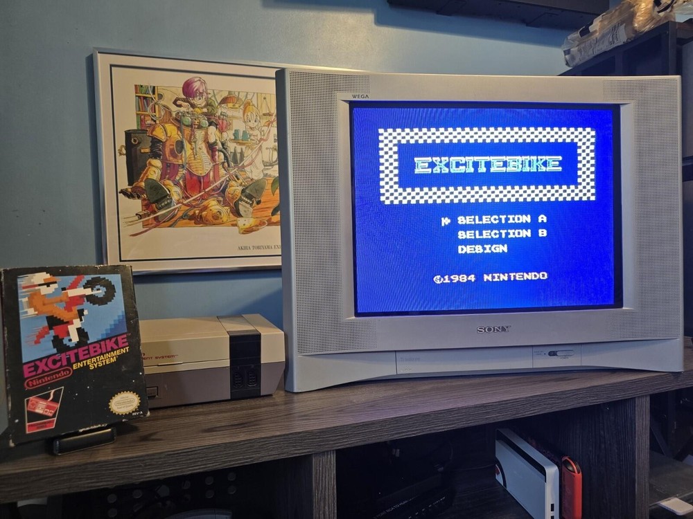 Excitebike Nintendo NES 1985 Complete in Box, Tested Working Retro Game