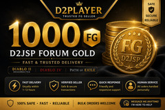1000 D2JSP Forum Gold (FG) | Fast Delivery | Trusted Seller | D2R D4 POE