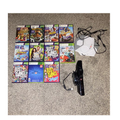 Xbox 360 Kinect Sensor, Disney Infinity Base, Just Dance, Sonic Rush Lot