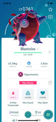 Blastoise Gigantamax ! Registered or Unregistered ! 30 Days Friendship !