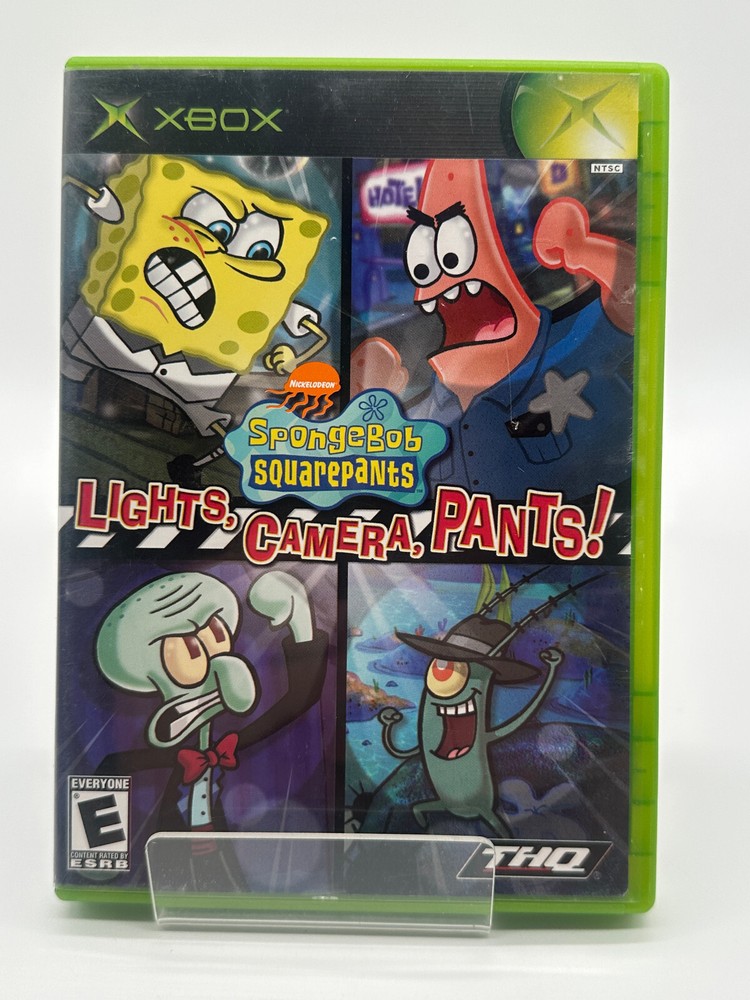 SpongeBob SquarePants: Lights, Camera, Pants (Microsoft Xbox)-CIB-TESTED & WORKS