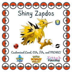 🔥Pokémon Scarlet & Violet🔥 Shiny Zapdos with free item from Galar region!!🌟🌟