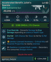 Borderlands 4 • Pearlescent SMG • Juliet’s Sparkle • Lvl 60 • PC PS5 XBOX STEAM