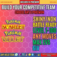 ✨PICK 6 SHINY CUSTOM POKÉMONS✨Pokémon Scarlet and Violet ⭐️Battle Ready⭐️