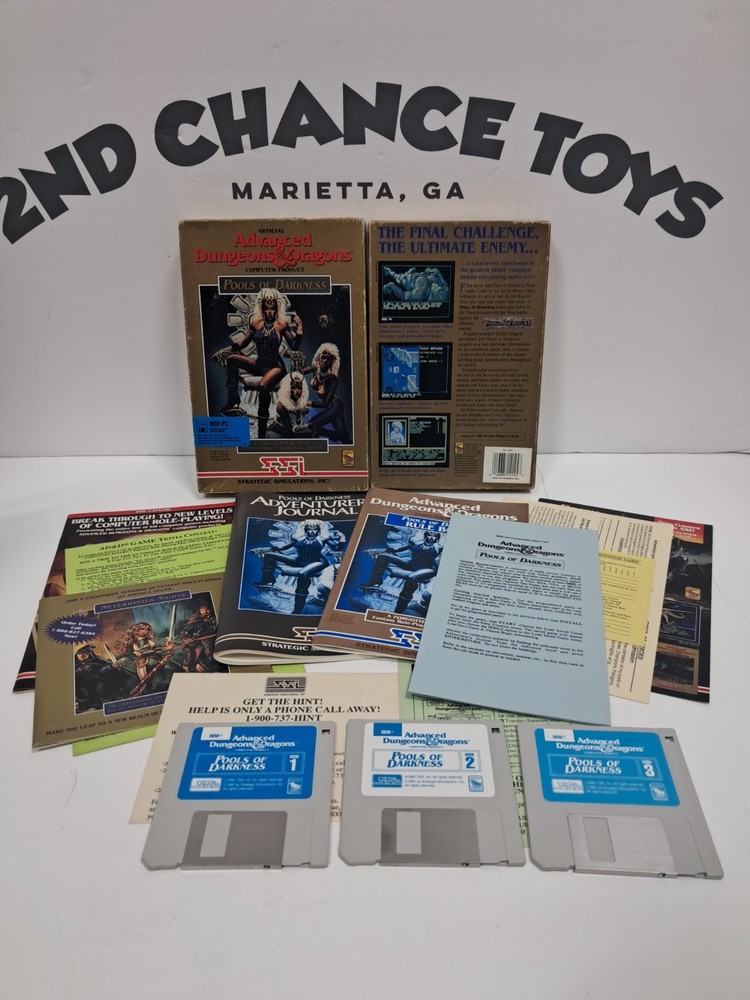 Advanced Dungeons & Dragons – POOLS OF DARKNESS – w/Box – IBM PC Game 1991