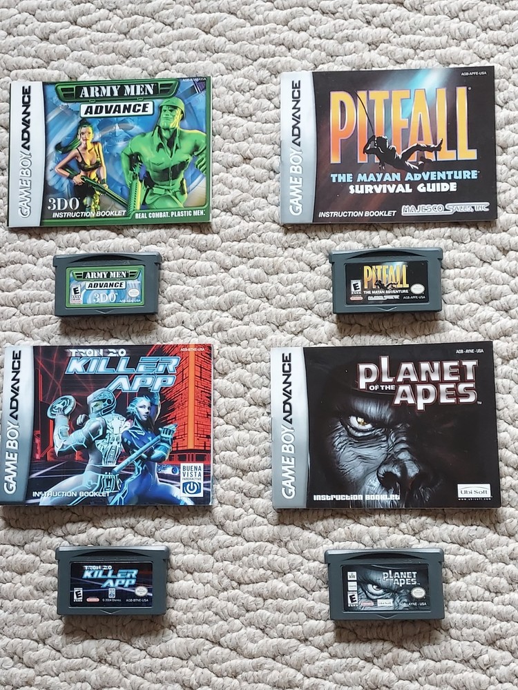 GBA Adventure Bundle , Killer App, Planet of the Apes, Army Men, and Pitfall