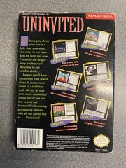 CIB Uninvited (Nintendo Entertainment System, 1991) Very Good Condition