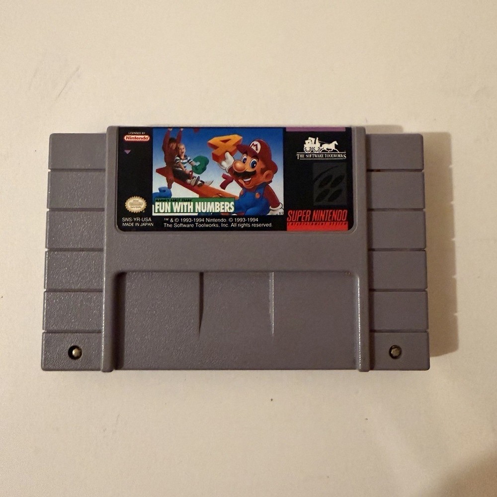 Nintendo Mario’s Early Years: Fun with Numbers SUPER NES NTSC-U/C tested works