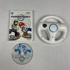 Mario Kart Wii (Nintendo, 2008) w/ 1 Racing Wheel Tested and Working OEM