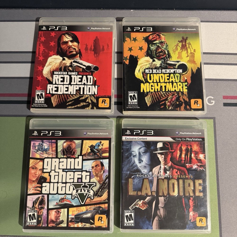 Rockstar 4 Game Bundle CIB (Red Dead, GTA V, LA Noire) – PlayStation 3 PS3