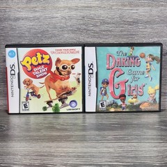 Petz Dogz Talent Show & Daring Game for Girls Nintendo DS Lot x 2 CIB Kids Video