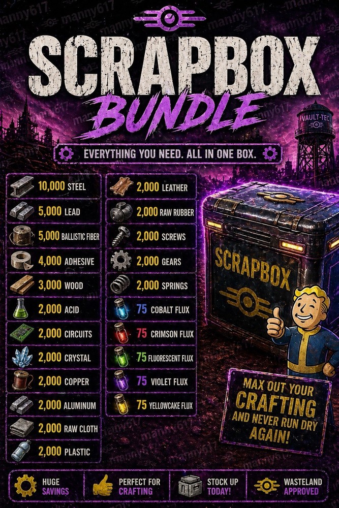 Fallout 76 PS4/PS5 Scrapbox Bundle Junk + Flux Huge Pack LIMITED STOCK