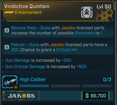 Borderlands 4 ⭐VINDICTIVE QUINTAIN ENHANCEMENT⭐JAKOBS⭐GUN DAMAGE, GUN CRIT DMG