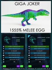 Giga Top Stats – EGG PAIR – Ark Survival Ascended Official PVE PC/XBOX/PS5