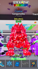 steal the brainrot crystal gorgonzilla 912 m/s 1 trait