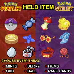 ✨ All Held Item✨ Pokemon Scarlet Violet 6IV – Master Ball, TMs, Mints Custom