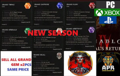 DIABLO 4💥SEASON 10💥ALL GRAND GEM (RUBY-TOPAZ-DIAMOND-SKULL-SAPPHIRE-AMETHYS)