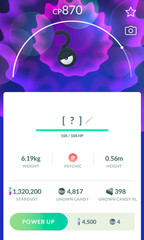 Pokemon GO UNOWN QUESTION MARK. NON SHINY