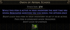 🔁3x Omen of Abyssal Echoes🔁Path of Exile 2🔁Rise of the Abyssal Softcore🔁