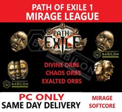 PATH OF EXILE 1 MIRAGE LEAGUE SOFTCORE POE DIVINE CHAOS EXALTED ORBS ✅ PC ✅
