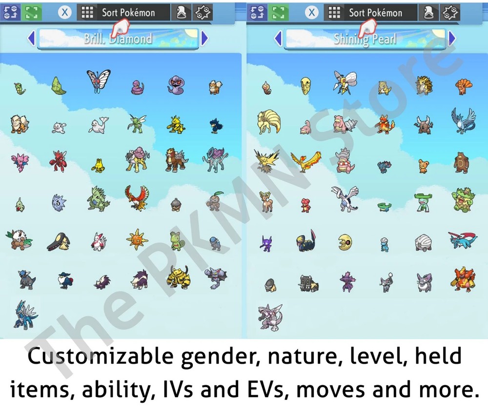 Pokemon Brilliant Diamond Shining Pearl Version Exclusives Shiny Max IV EV