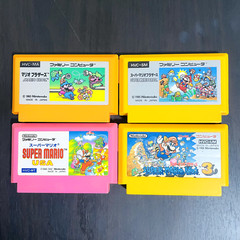 Lot of 4 Mario Series Nintendo Famicom NES Japanese Version Action Retro Games