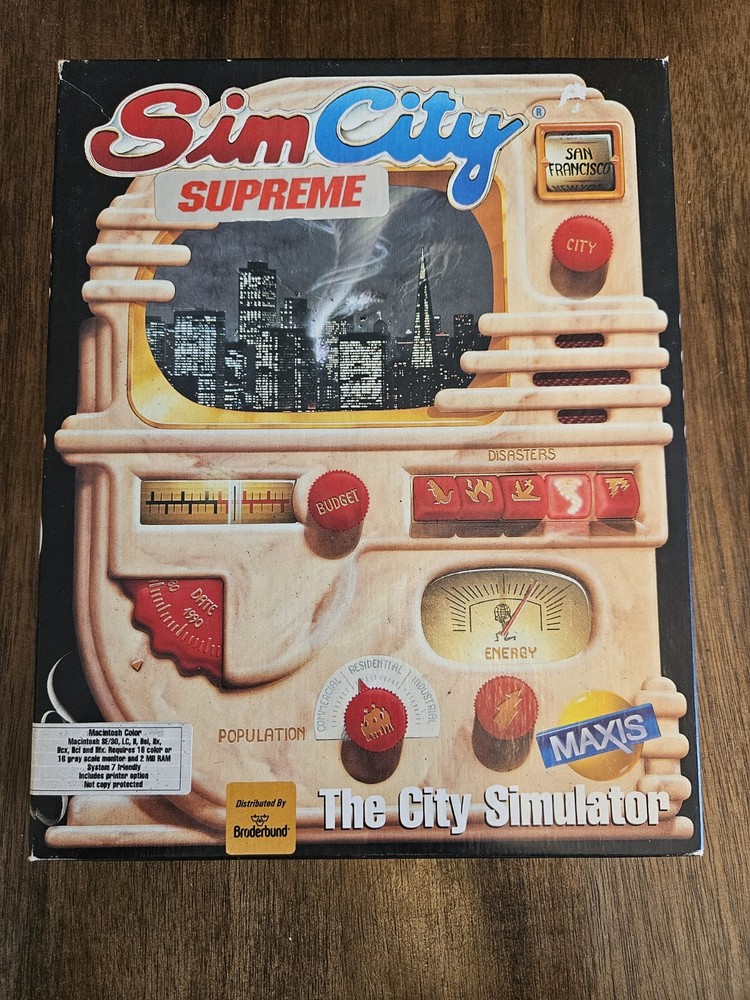 SimCity Supreme Mac Macintosh Floppy Disk The Cities Simulator Computer Game Vtg