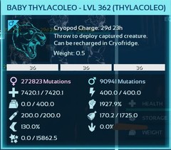 THYLA ALBINO ID36 PAIR BABY TOP MELEE 1927.9% ARK ASCENDED PVE PC/XBOX/PS5