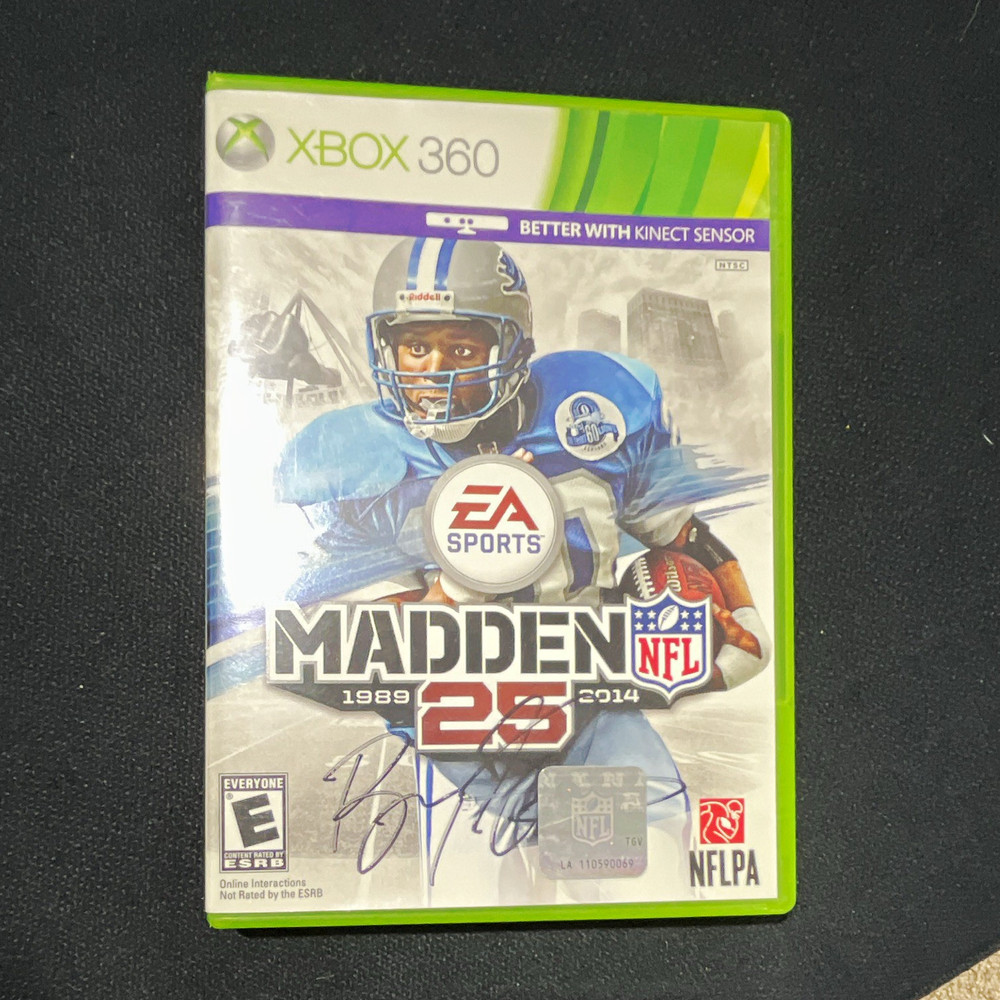 Madden NFL 25 (2014) Football Game for Xbox 360. Signed cover by Barry Sanders.