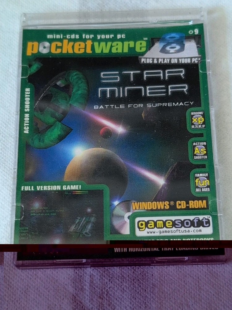 Pocket Ware Star Miner #9 Pc Video Game Rare Vintage Full Version
