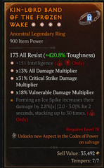 🌟🌟🌟🌟DIABLO 4👞SEASON 13🔥LEGEN RING🔥4GA-INT+CRIT DMG+VULN DMG+ALL DMG