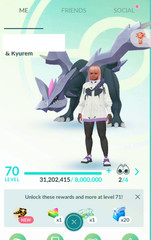 Pokémon Acc Go Lv70⭐️No Team ⭐️10M-15M Stardust⭐️180-250 Shiny⭐️5-10 Legendary⭐️