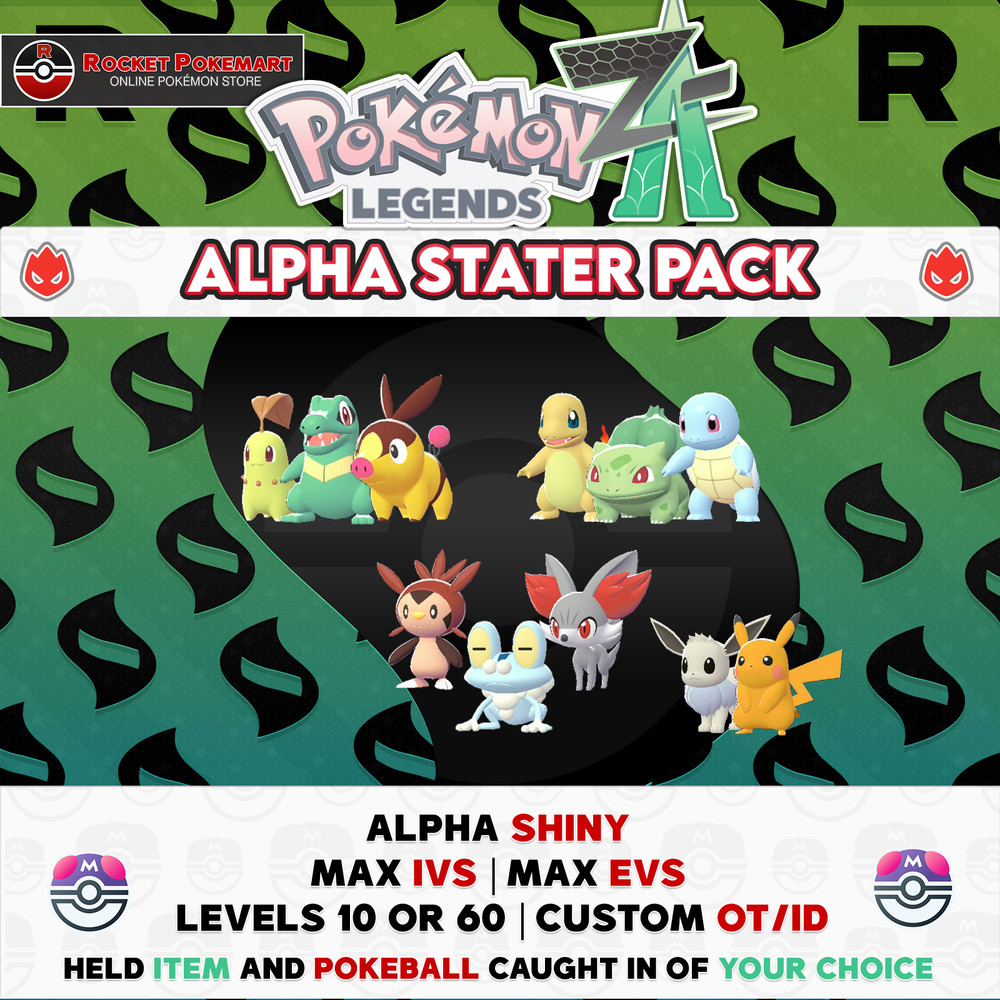✨Shiny Alpha Starter Pack ✨ | Pokemon Legends ZA | 6IVs | All starters 9 pack