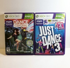 Just Dance 3 & Dance Central (Xbox 360 Game Lot) Complete With Manuals – Tested