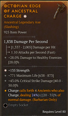 💥 DIABLO 4 💥 SEASON 4 S4💥One Handed Axe Two Greater Affix Str + Crit+Life