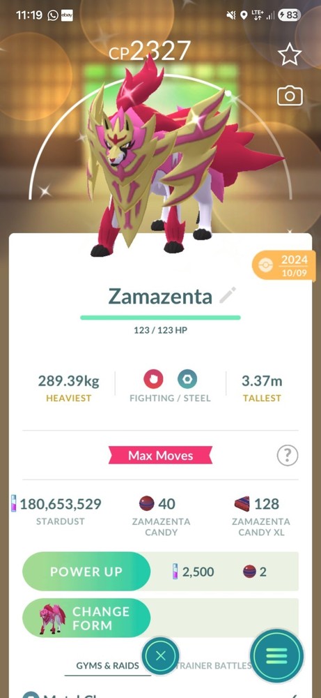 Pokemon Crowned Zamazenta Shiny Go