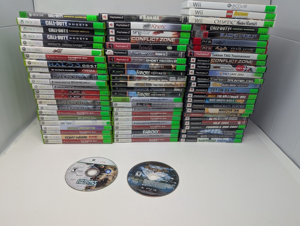 Lot of 70 Microsoft Xbox 360, PlayStation 2 PS2, Wii Games – Various Condition