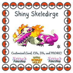 🔥Pokémon Scarlet & Violet🔥 Shiny Skeledirge with free item from Paldea!!🌟🌟🌟