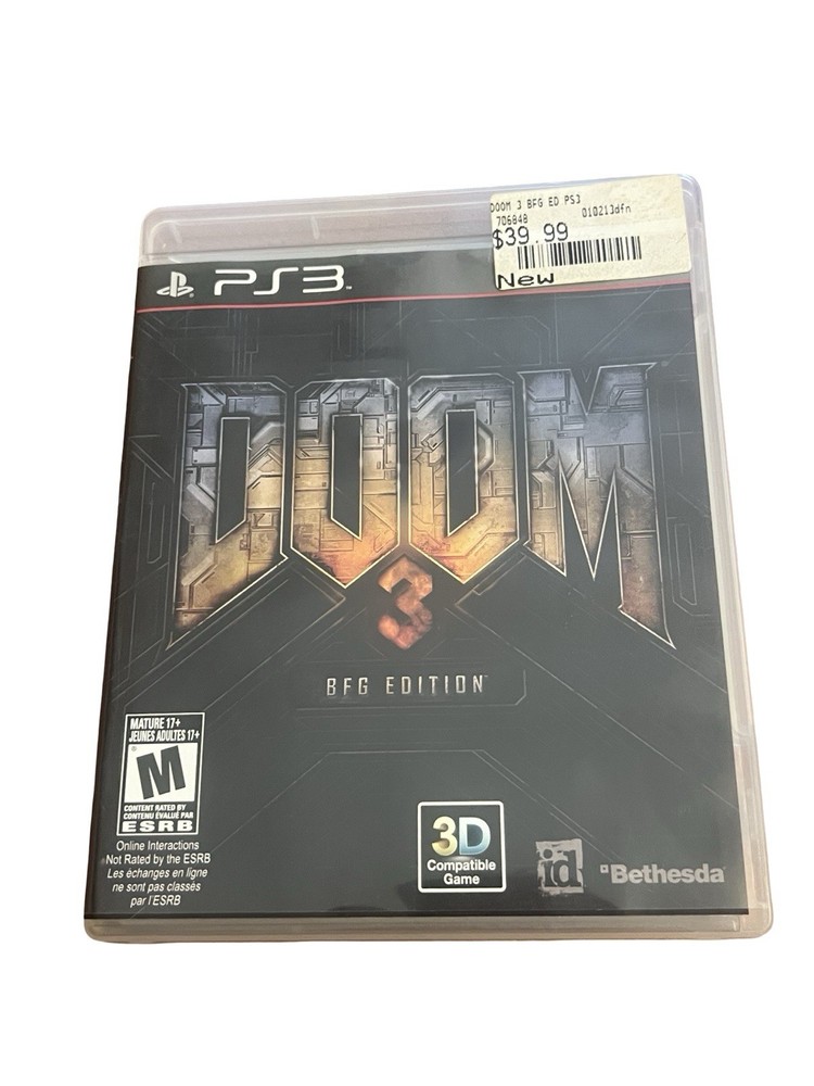Doom 3 : BFG Edition (Playstation 3, 2012) PS3 Complete CIB – MINT DISC!