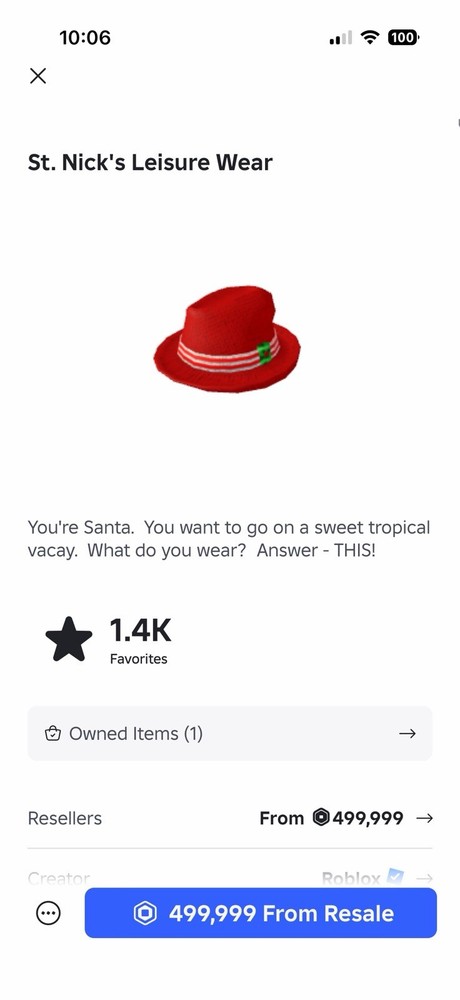 R0BL0X Limited Edition Fedora Hat (500K R0BUX ITEM)