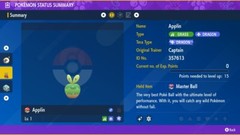 Pokemon Scarlet Violet Ultra Shiny 6IV Applin Fast Trade – FREE Masterball