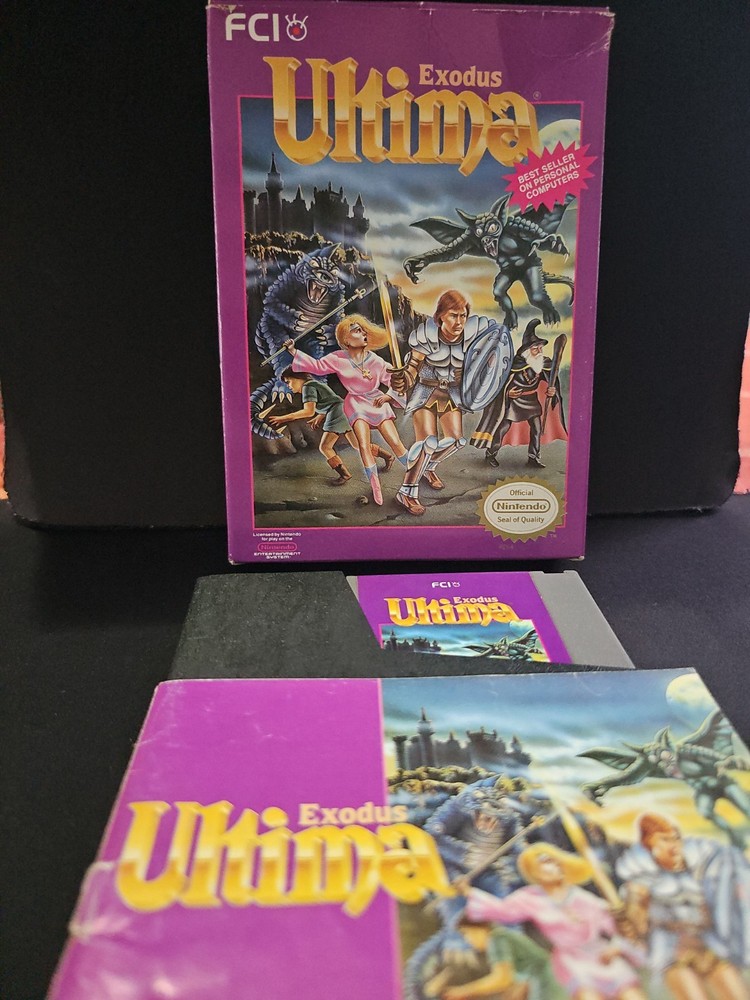 Ultima: Exodus (NES, 1989) Cartridge, Box, Foam, Sleeve & Manual TESTED