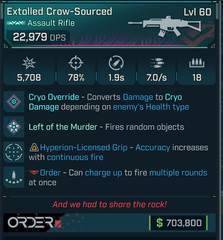 Borderlands 4⭐PEARLESCENT CROW-SOURCED ASSAULT RIFLE⭐CRYO OVERRIDE