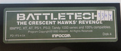 5.25″ Floppy Disk BATTLETECH THE CRESCENT HAWKS REVENGE IBM PC / Tandy 1000 1990