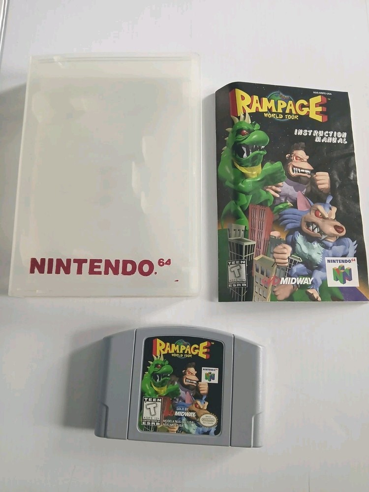 Rampage World Tour Nintendo 64 N64 Video Game & Manual Rated T NOT TESTED