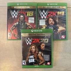Microsoft Xbox One WWE 2K18 2K19 2K20 DELUXE Edition Lot